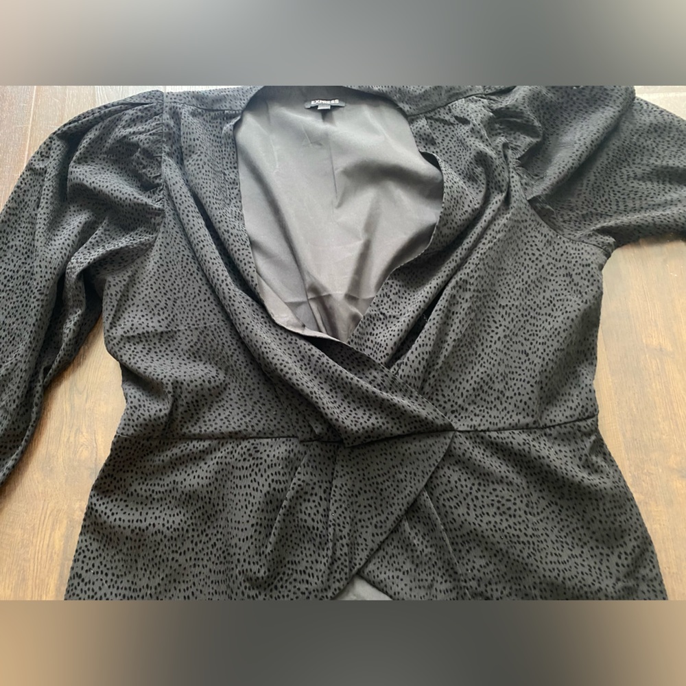 Express Black Open Blouse